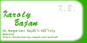 karoly bajan business card